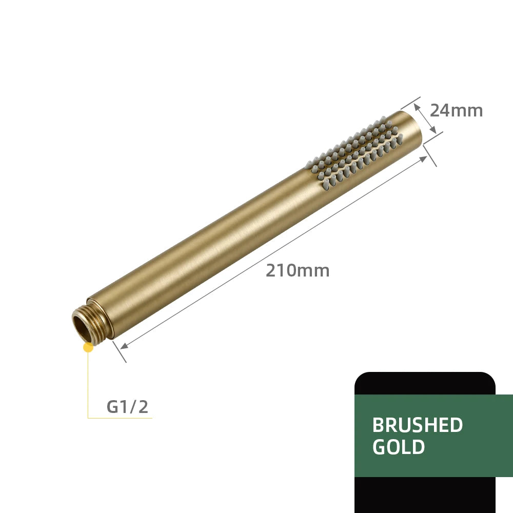 Black Handheld Bathroom Faucet High-pressure Water-Saving Shower Head Hardware Accessories Round Solid Brass Hand-Hold Shower