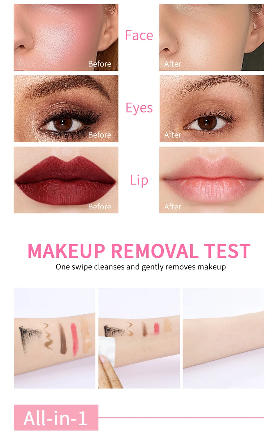Gentle Micellar Cleansing Water All Skin Types No-Rinse Face Eye Lip Makeup Remover Moisturizing Soothing Skin Tonic