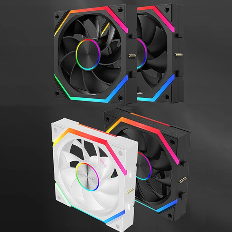 Veebyte XY 120/240/360 Building Block Wireless Splicing Fan 120mm PC Fan PWM Speed Control ARGB 12V Large Air Volume Chassis Fan