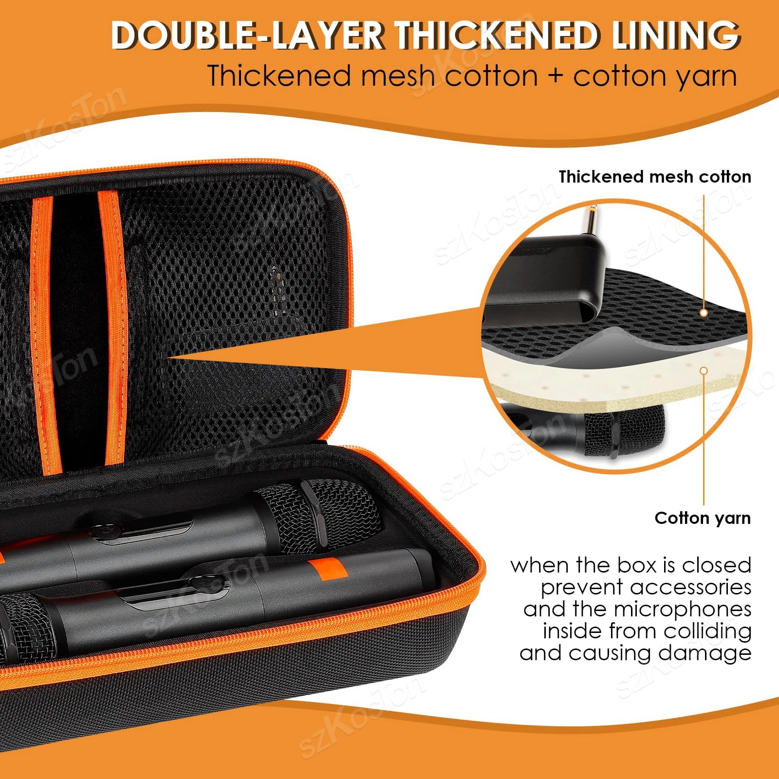 Wireless Microphone Carrying Case Compatible with JBL PartyBox Wireless 2 Mic System Portable Storage Bag for Karaoke Microphone