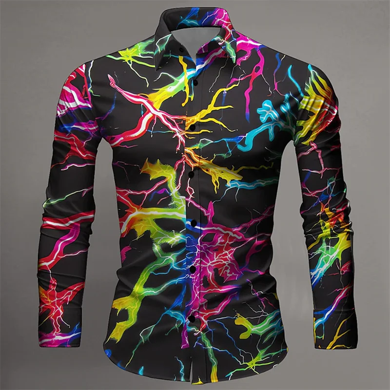 Men's Tops Suit Lapel Splash Paint Shirt Fashion Men's Luxury Casual Sports Light Comfort Soft Designer Design New Style 2027
