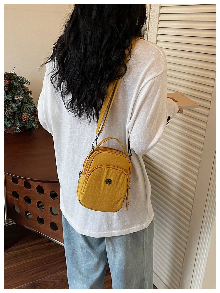 Casual Oxford Fabric Mobile Phone Bag Women's Crossbody Bag Lightweight Trendy Single Shoulder Canvas Bag for Walking