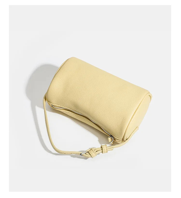 2026 New Women Lychee Pattern Small Pillow Bag Summer Fashion Boston Handbag Single Shoulder Crossbody Bag Small Bag Red Yellow