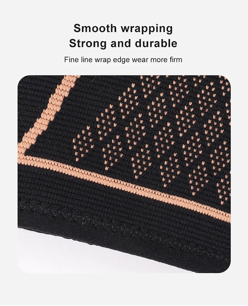 1Pcs Knee Support Knitted Nylon Copper Ion X-type Stable Patella Compression With Straps Ligament Strain  Knee Pads Men Women