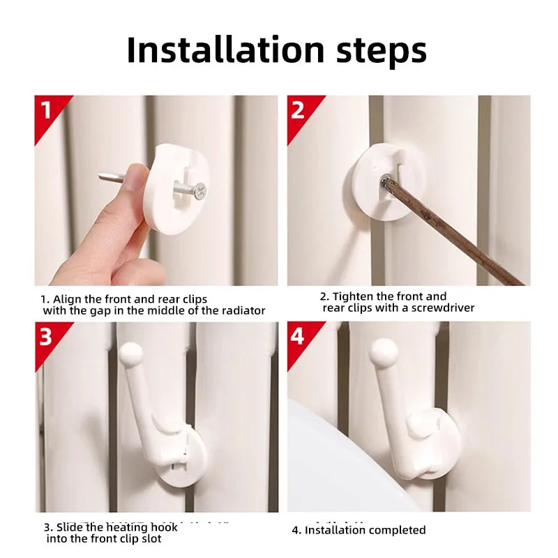 Radiator Clothes Hanger Drying Space Towel Rack for Radiator Hanging Clothes Holder Shelf Heat Resistant Bathroom Heated Hooks