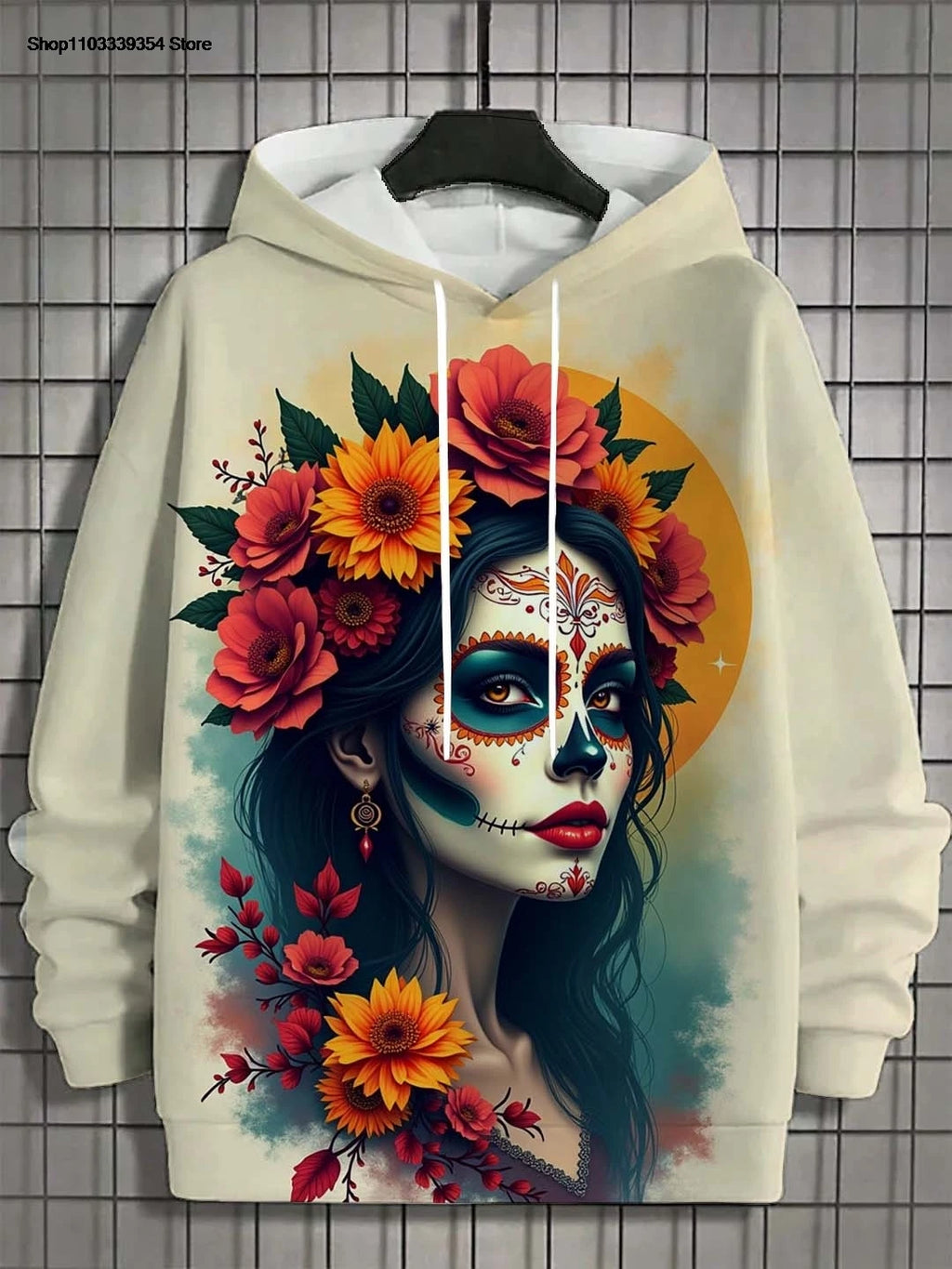 Women's Hoodie for Girls Autumn Fashion Men's Long Sleeve Tops Casual Women Clothes Horror Undead Woman Pattern 3D Unisex Tops