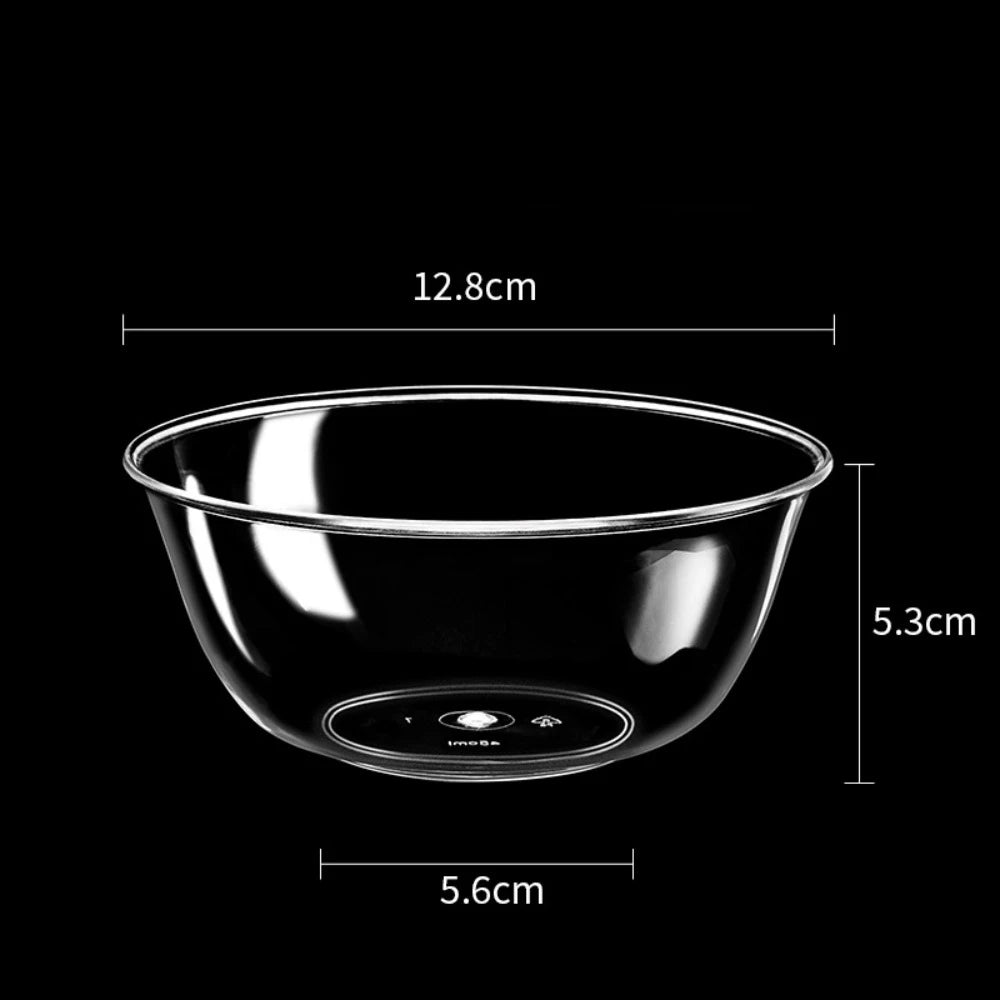 25PCS Food Grade Plastic Disposable Lunch Bowl Thick Kitchen Accessories Hot Pot Tableware Transparent Round Lunch Bowl