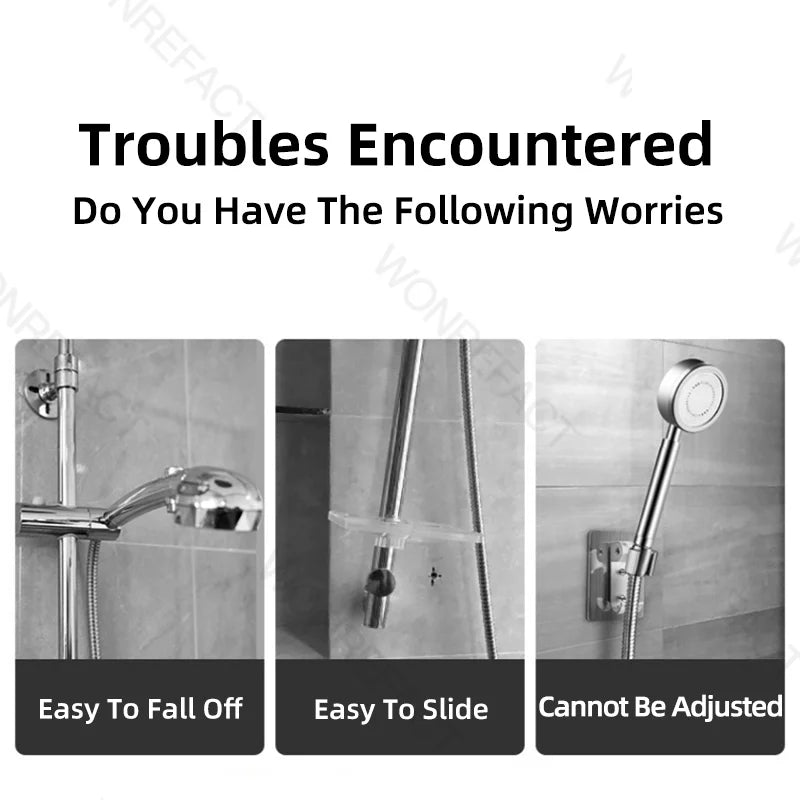 Bathroom Shower Seat Holder Rod Rail Wall Mounted Shower Slide Bar Adjustable Handheld Shower Bracket 304 Stainless Steel