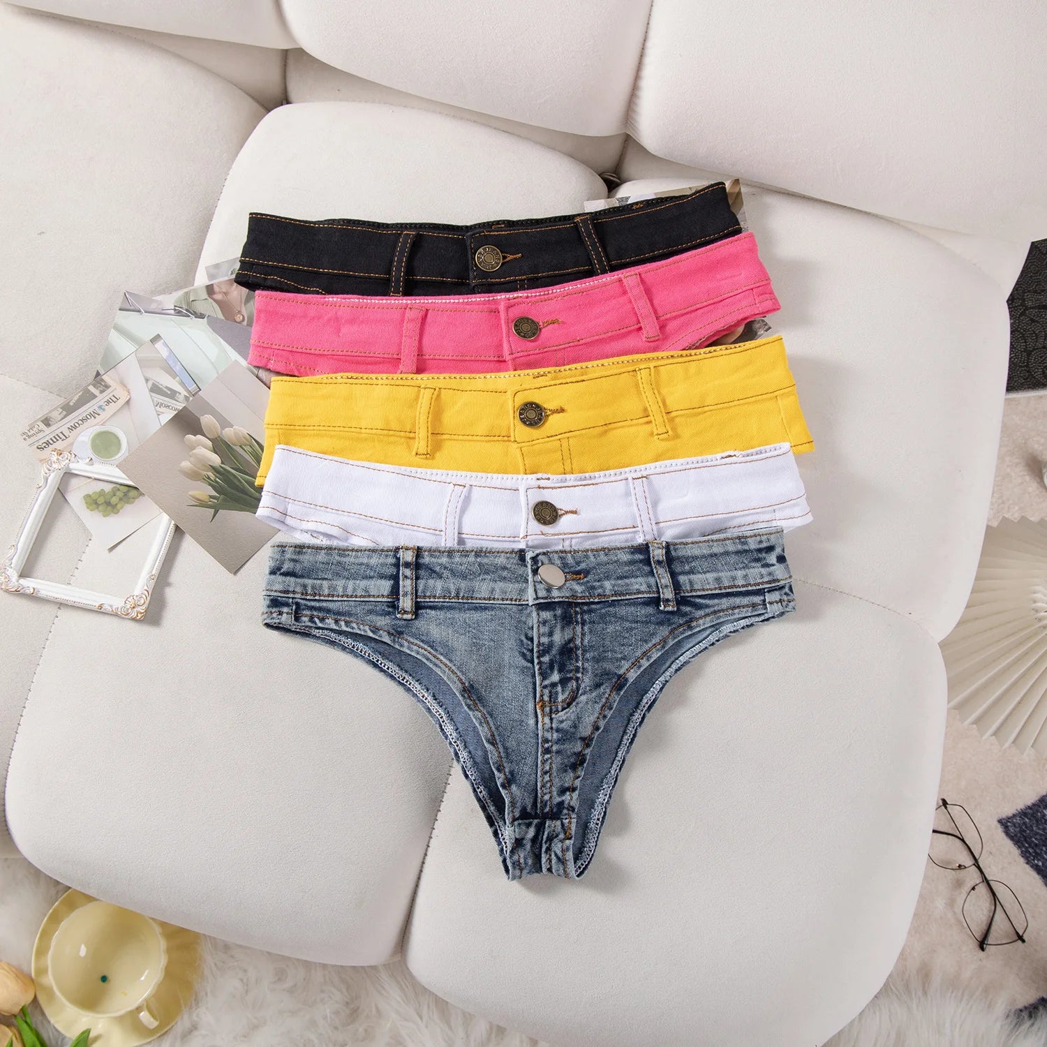 Sexy Low Waist Mini Denim Shorts Women Summer Beach Short Pants Jeans Woman Fashion Womens Club Party Jean Micro Shorts LTMW