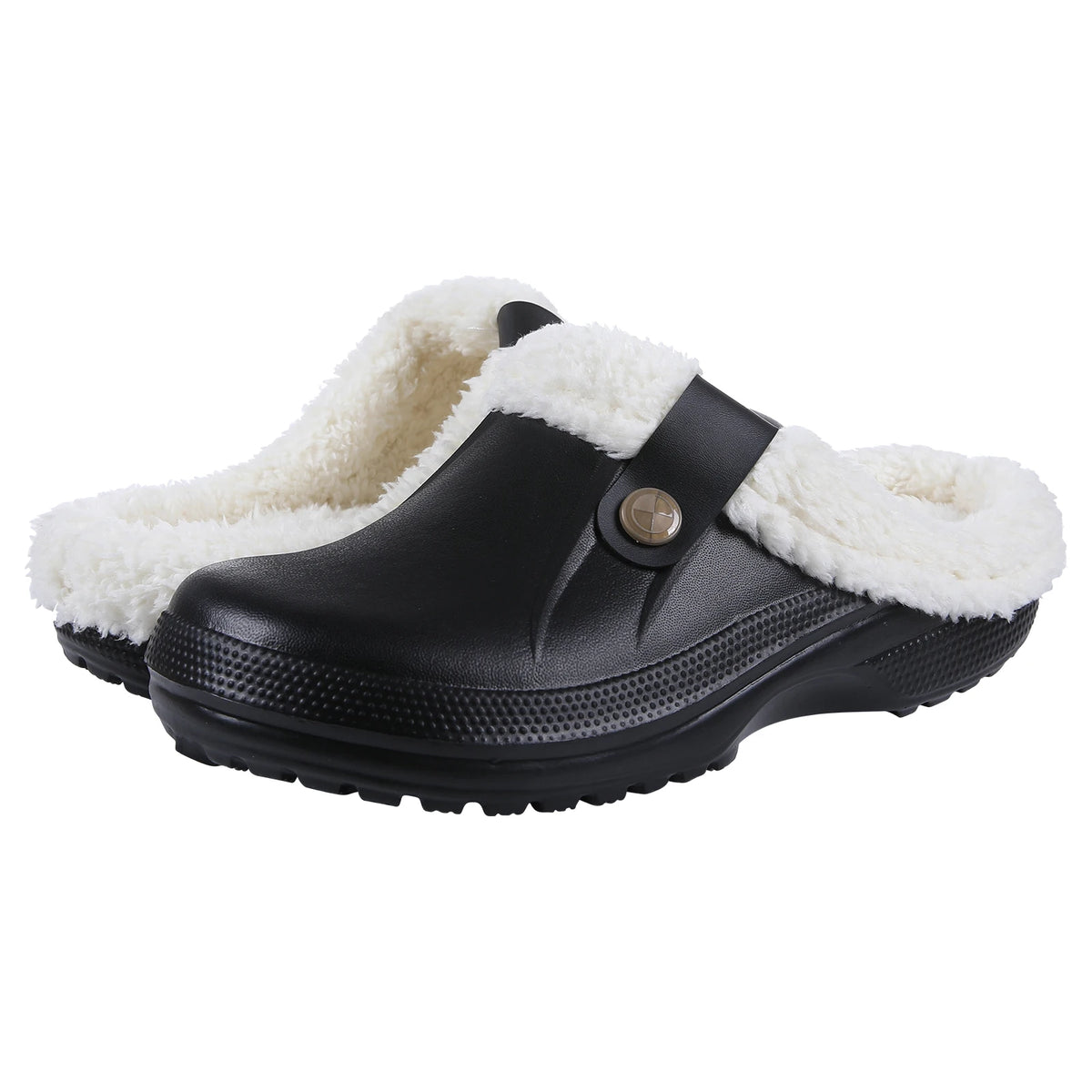 Evshine Warm Winter Man Slippers Antislip Waterproof Men Slippers Warm Comfy Clogs Fuzzy Fur Shoes Classic Plush Bedroom Slipper