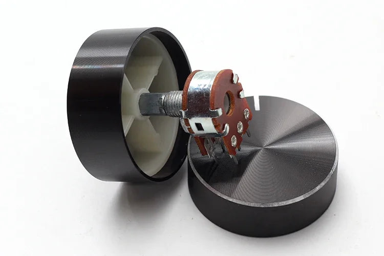 For 6mm Roll Shaft/D-axis Aluminum Alloy Potentiometer Knob Cap Volume Control Knob Hat Rotation Switch 1PCS