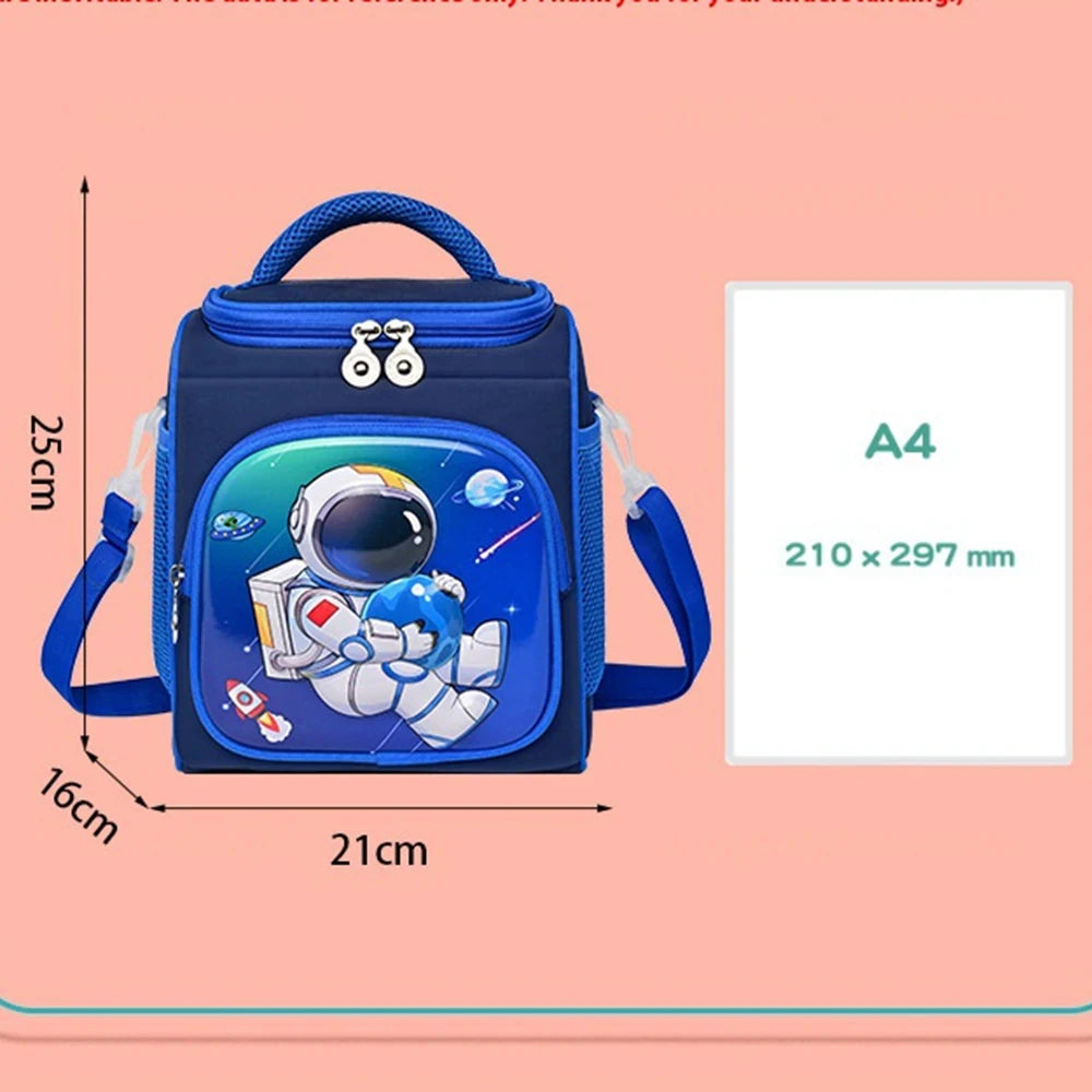 Lunch Bag for Boys Girl Cute Insulated Lunch Box Portable Meal Cooler with Adjustable Shoulder Strap for School Beach Picnic