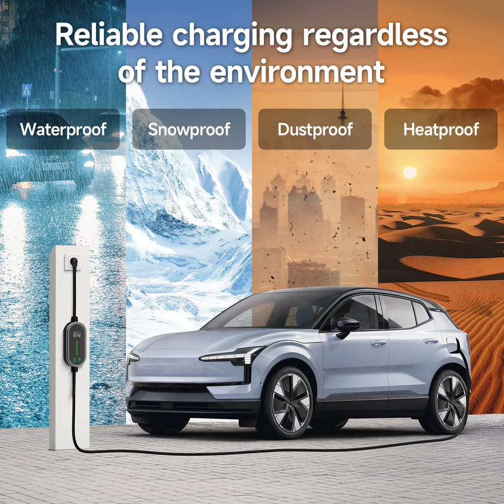 AFEEV Electric Car Charger Type2 Portable Charger 3.5KW 16A Type 1 EVSE EV Charger GBT Wallbox WiFi APP Bluetooth Control