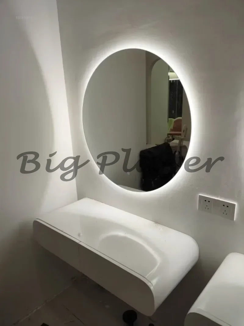 Cream Style Wall Mounted Dressing Table Minimalist Bedroom Furniture Set with Mirror