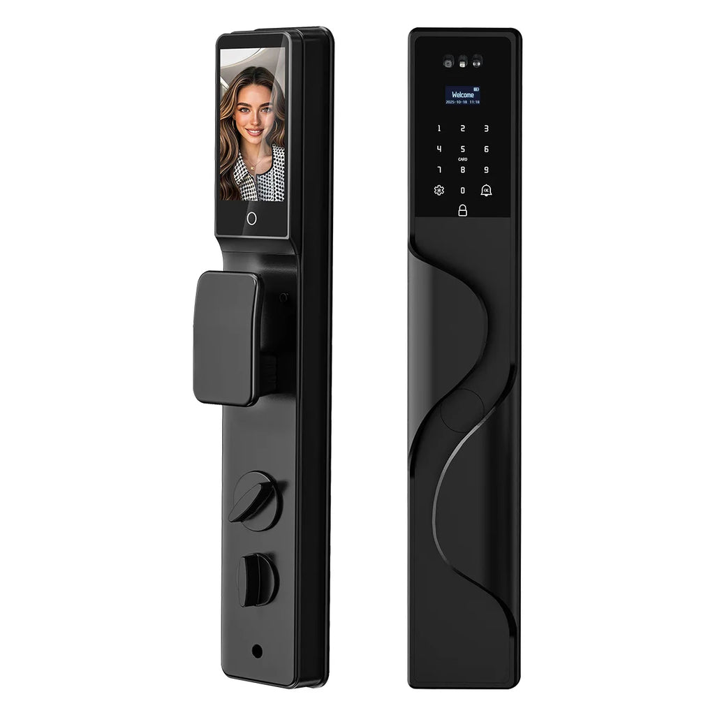 2026 Tuya Wifi Palm Face Recognition Smart Lock Video Monitoring Intercom Smart Door Lock Compatible with Israeli Mortise