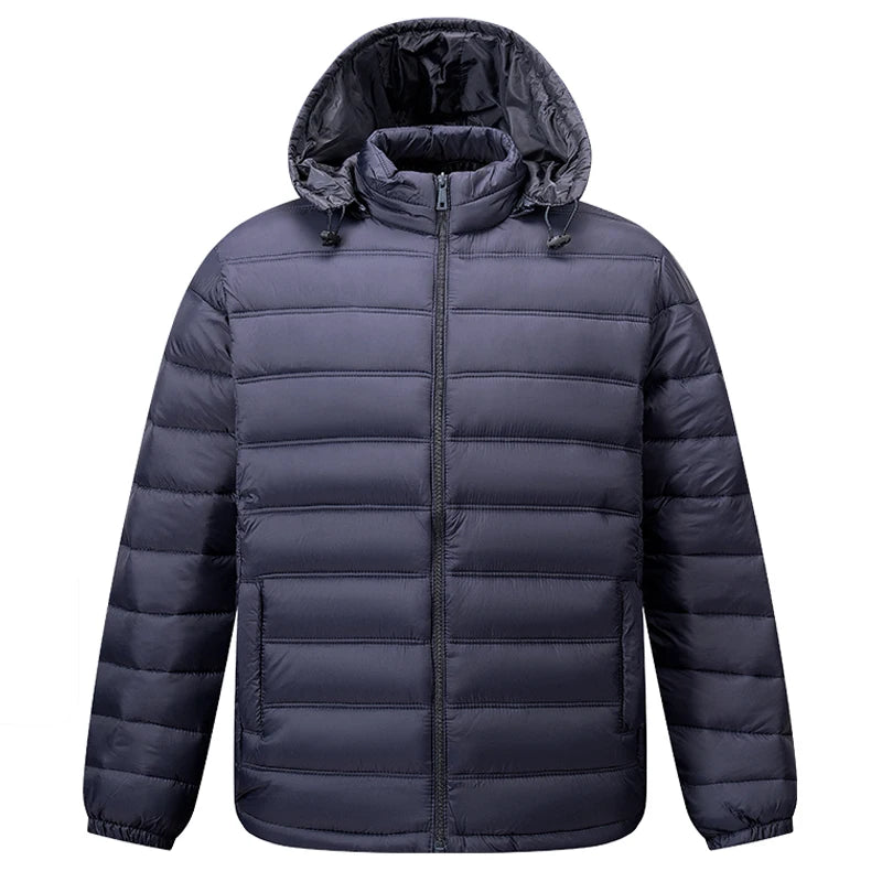 Puffer Jacket Men Hooded Warm Winter Jacket Thick Business Parkas Autumn Outerwear Coat Fashion Casual Lightweight Quilted Coats