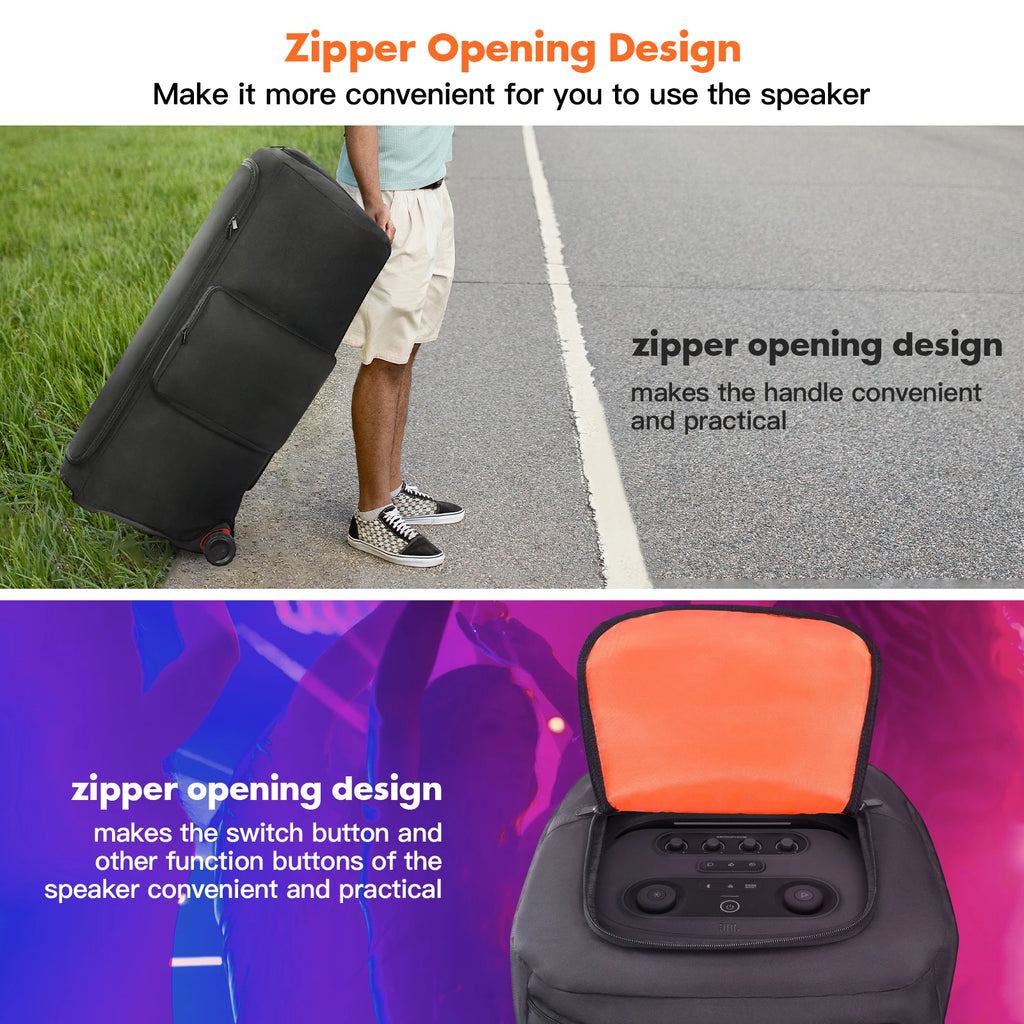 For JBL Partybox 720 Portable Speaker Dust Case with Mic Pocket Padded Speaker Protective Cover Wear-Resist Speakers Accessories