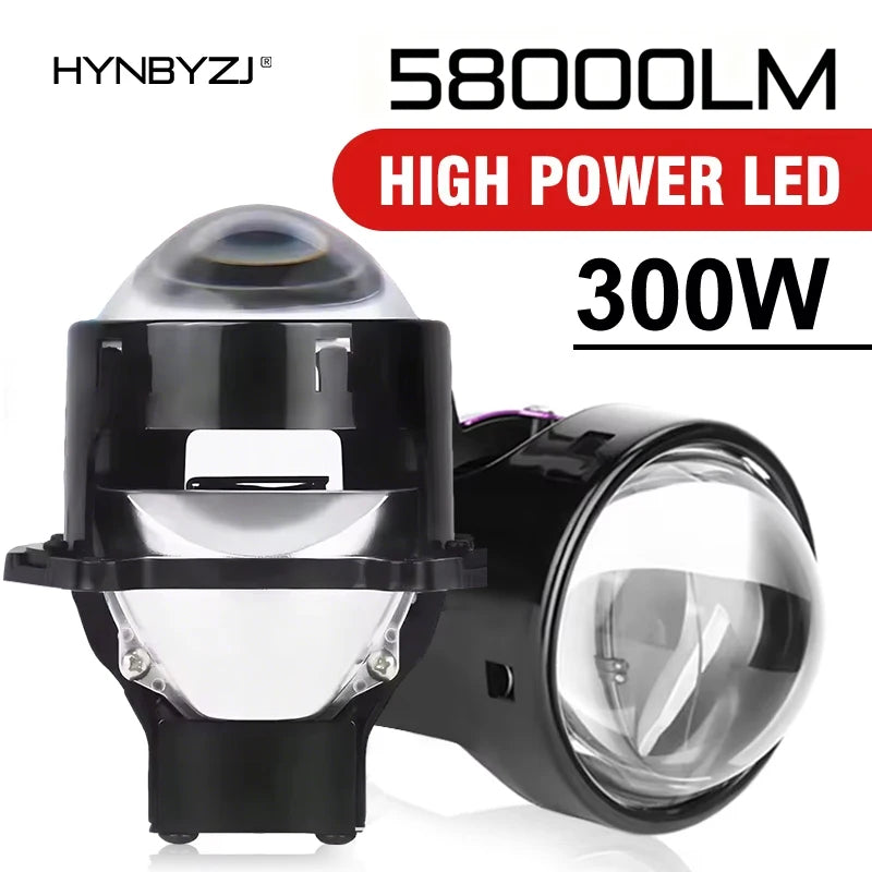 2Pcs 3 Inch Bi LED Projector Headlights Lenses for Hella LED Lights Projector 300W 580000LM Diode Headlamp Car Accessories 12V