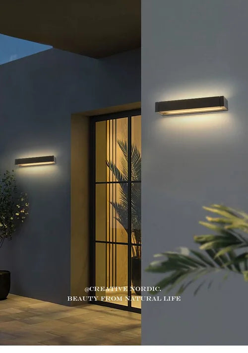 Adjustable angle outdoor waterproof outdoor wall lamp garden wiring wall lamp simple and high-end aluminum wall lamp