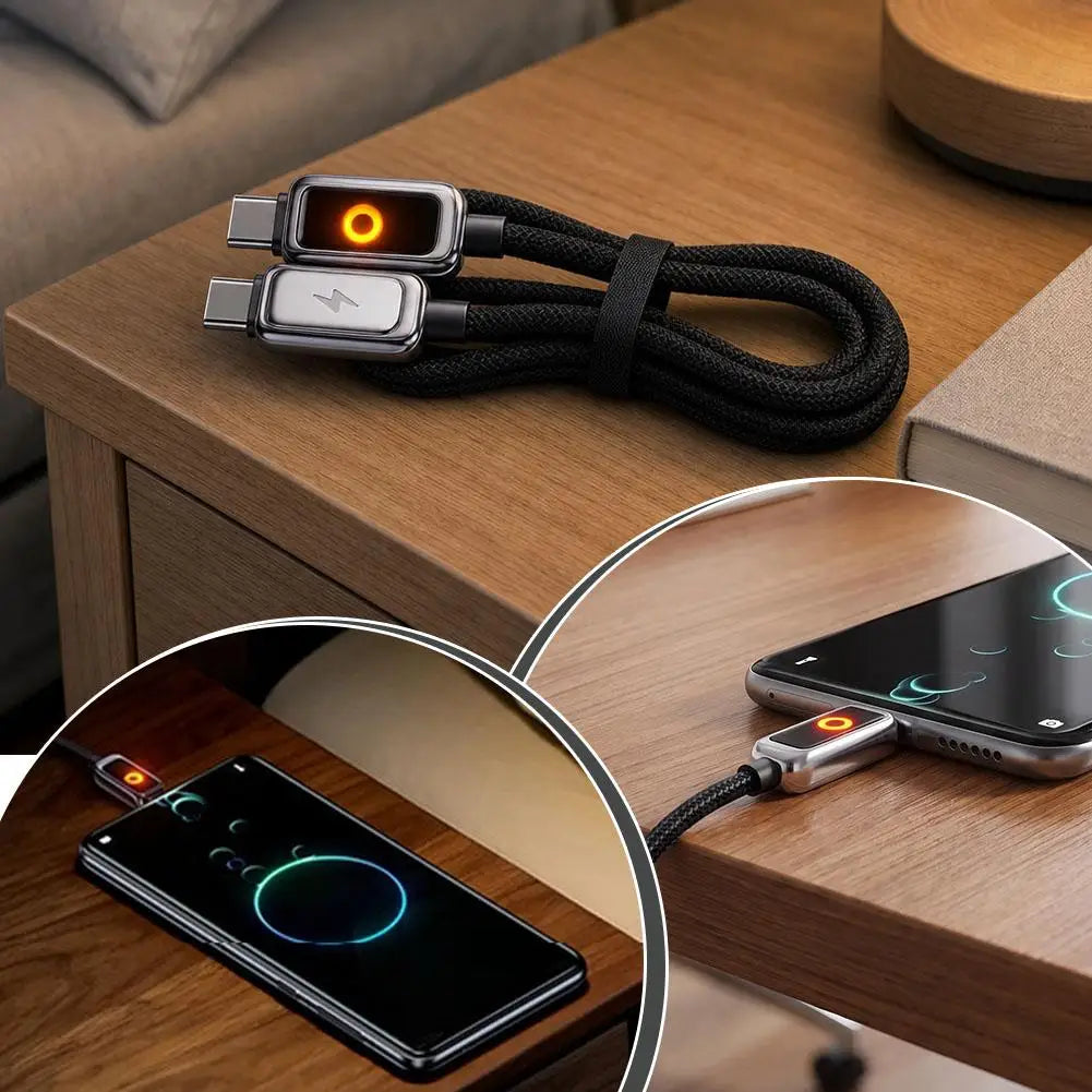 PD 100W USB C Cable 2M Super Fast Charge Self Automatic Power Off Usb A Or Type C To C Cable For iPhone 18 17 16 Xiaomi Sumsang