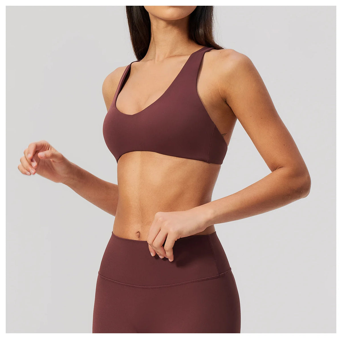 NCLAGEN Sport Bras Women High Support Fitness Underwear Back Cross Gym Clothes Training Solid Yoga Top Pilates Workout Tank