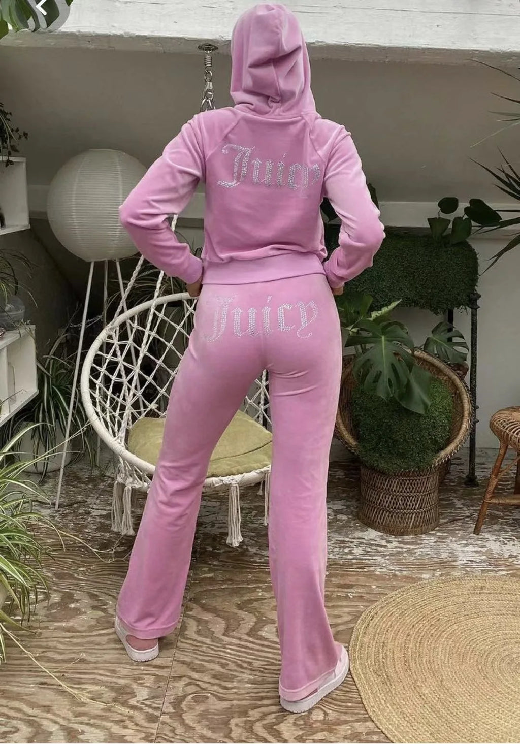 Women's Y2K Jogging Two-Piece Hooded Set Fall Winter Jogger Comfortable Pantsuit Long-Sleeved Jacket Coat & Trousers Casual Sets