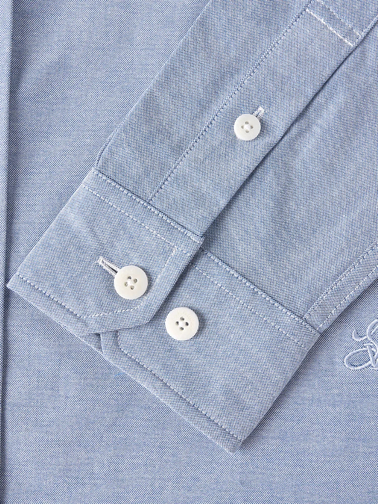SIMWOOD 2026 Spring New Regular Fit Smart Casual Shirts Men Basic Solid Color 180gsm Oxford Fabric Shirts