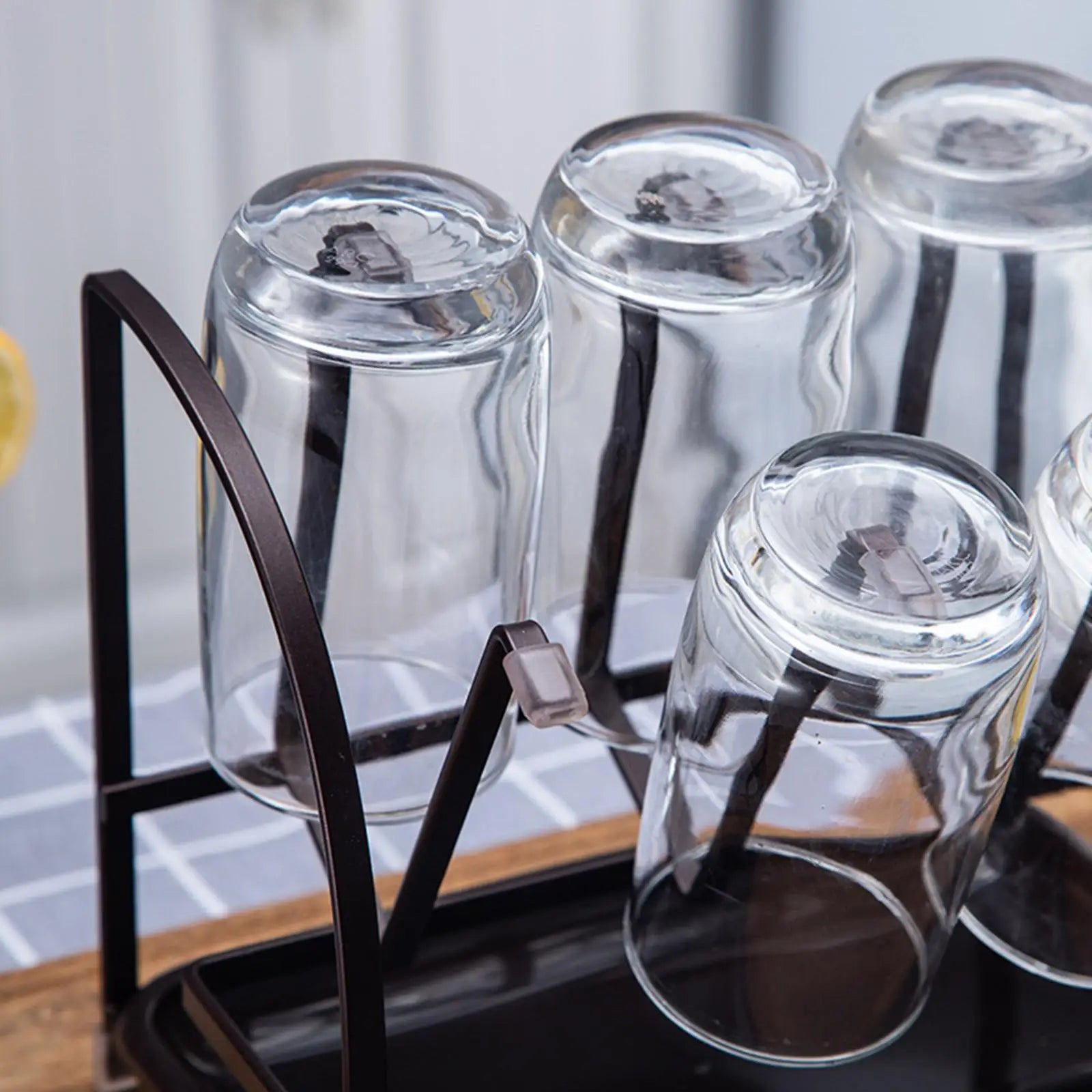 Modern Cup Drying Rack Stand with Drain Tray for Mugs Home Kitchen Bottles