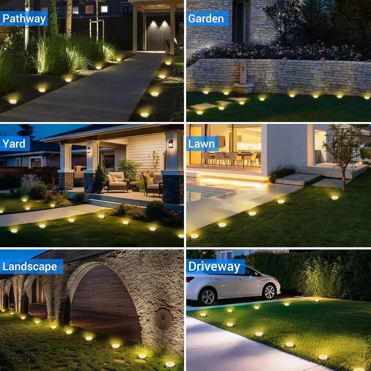 Solar Ground Lights Outdoor Waterproof Solar Garden Lights Landscape Lighting For Outside Pathway Garden Yard Lawn Walkway