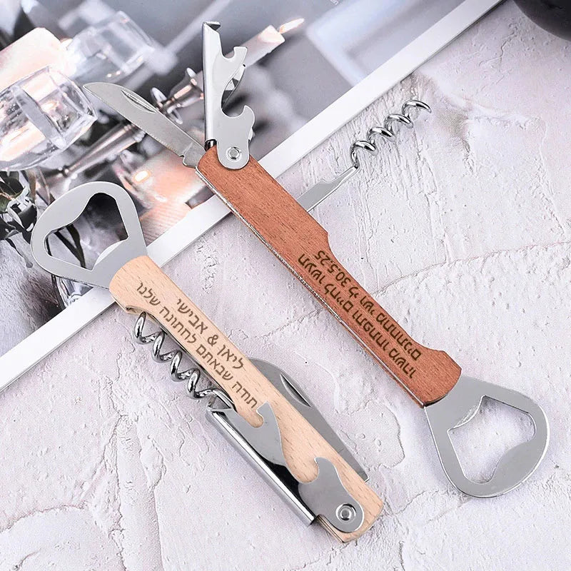 Personalized Wine Opener Corkscrew Groomsman Gifts Multifunction Bottle Opener Father's Day Gifts Wedding Gift