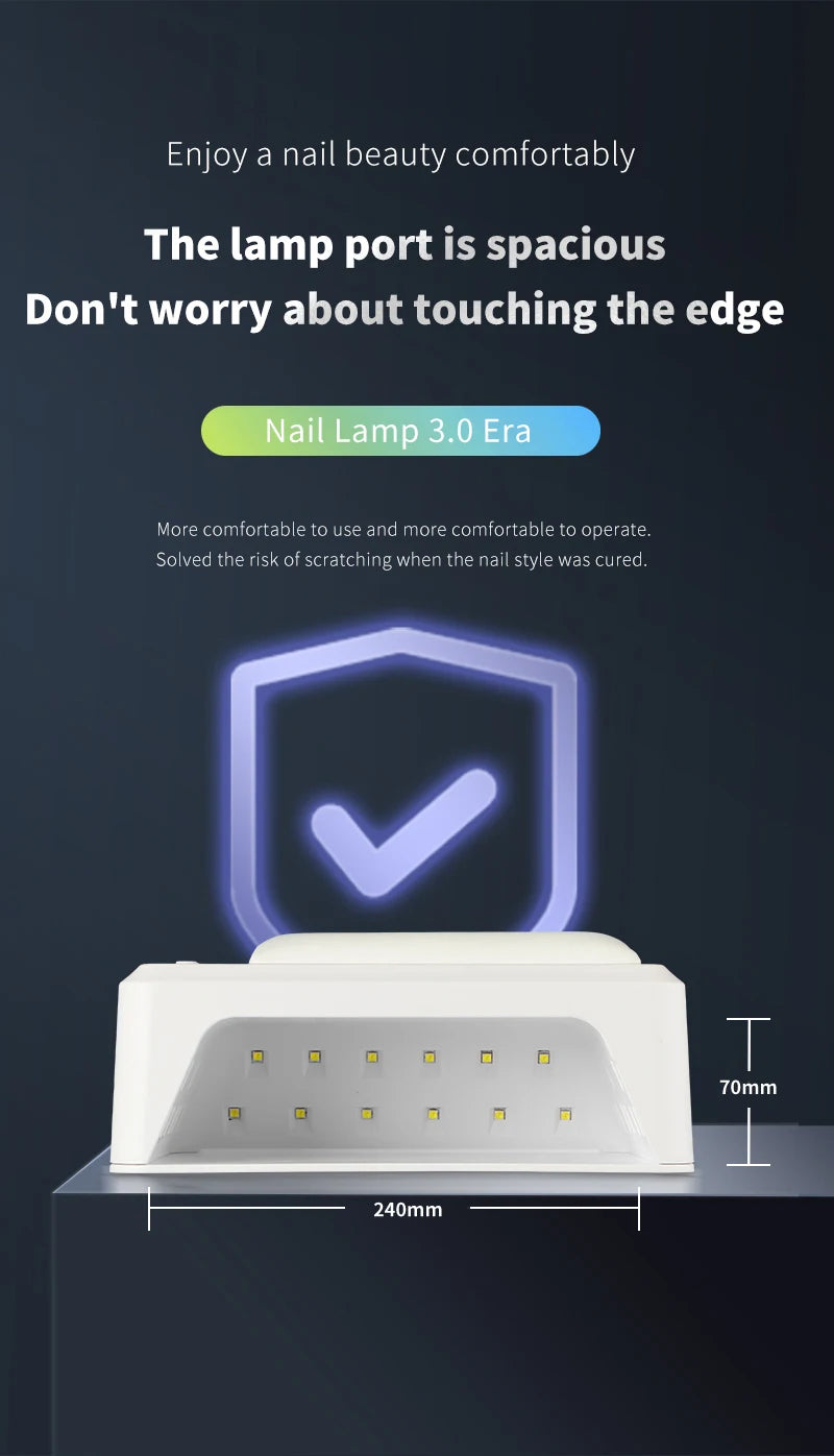 Professional Nail Lamp With Hand Pillow 72W Nail Dryer Lamp for Manicure 60 LEDs Automatic Sensing UV LED Nail Lamp for Nail Art