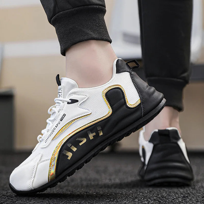 Plus-size men's leather mesh sneakers, casual sports shoes, spring and autumn outdoor casual sports shoes  M1227