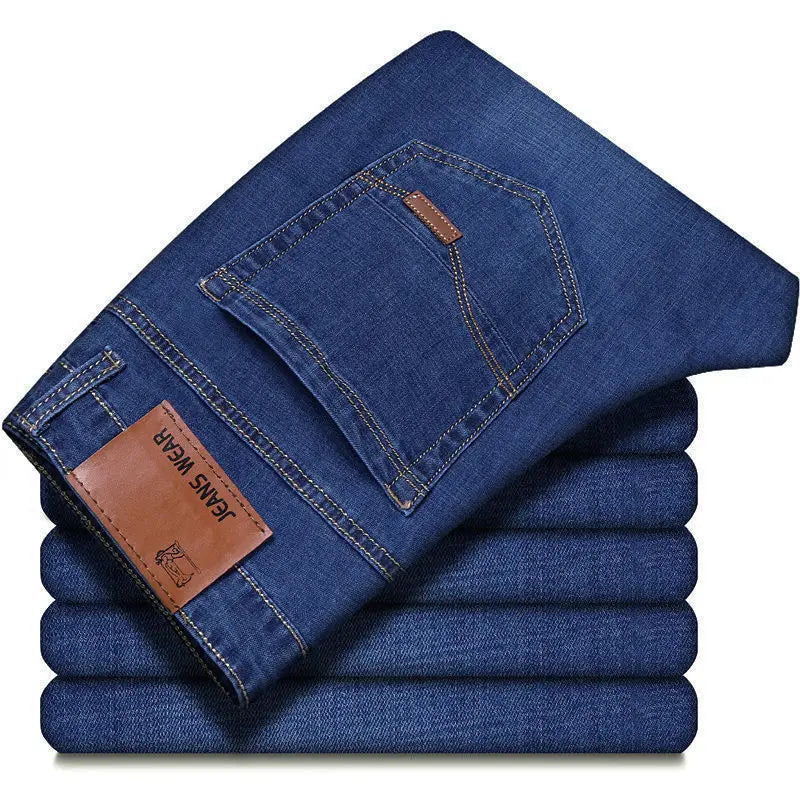 Men's Casual Straight Stretch Jeans 2026 Spring Autumn New Classic Blue Black Work Denim Trousers Fashion Male Brand Clothing