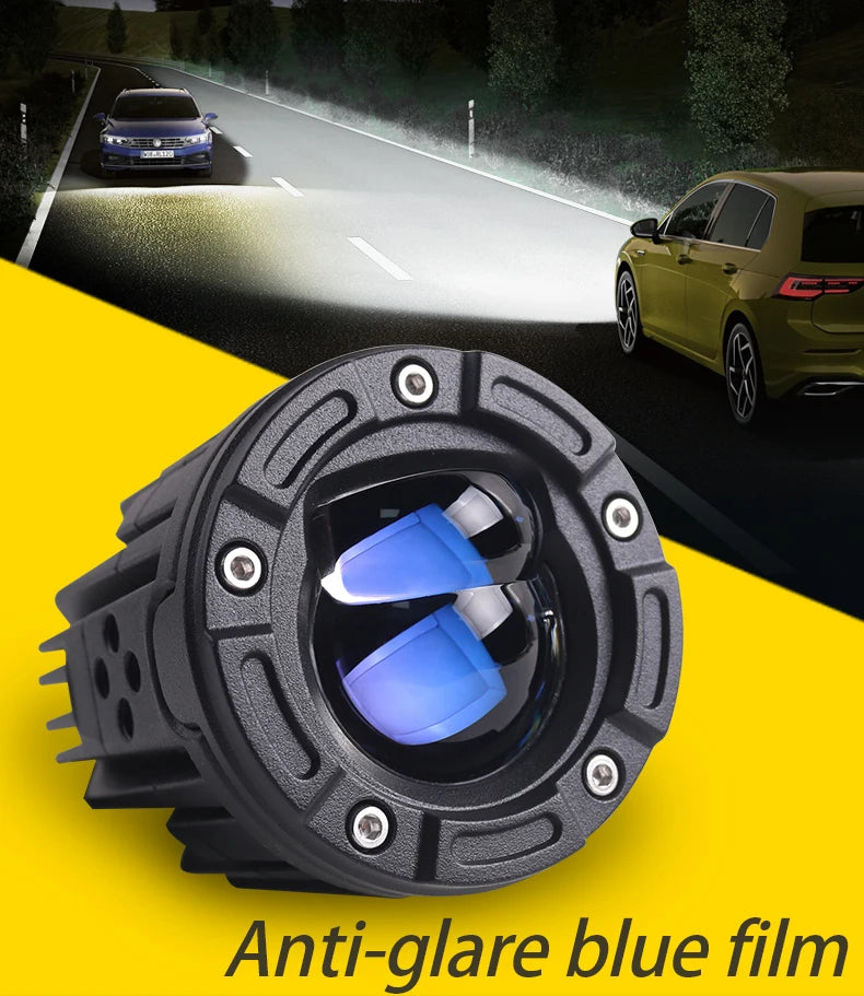 Blue Dual Light Emitting Diode Projector Headlight Car Jeep Motorcycle Spotlight Work Light 40w Smart Car Headlight