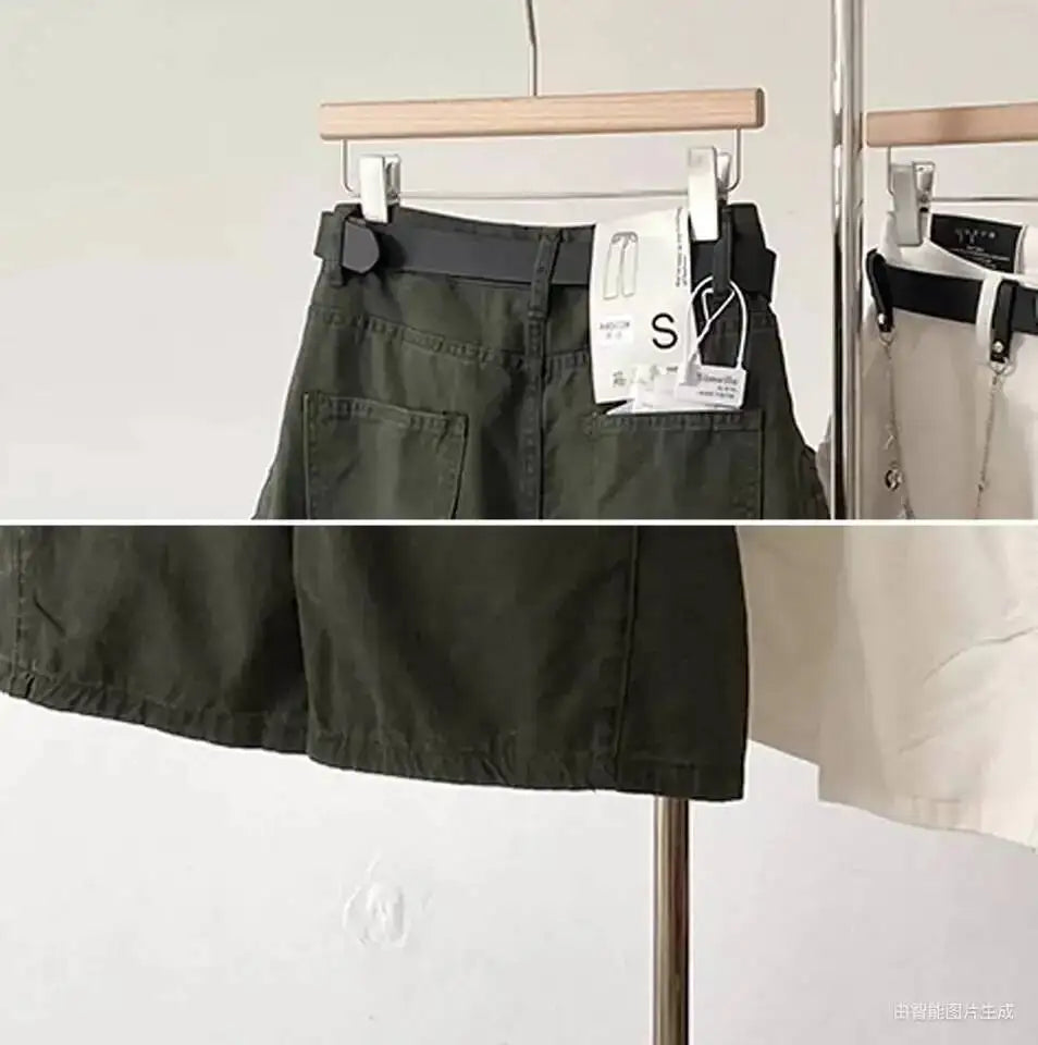 Women Denim Shorts 2026 New Summer Women's High Waist Slim Denim Cargo Pants Wide Leg Capri Pants Versatile Trousers