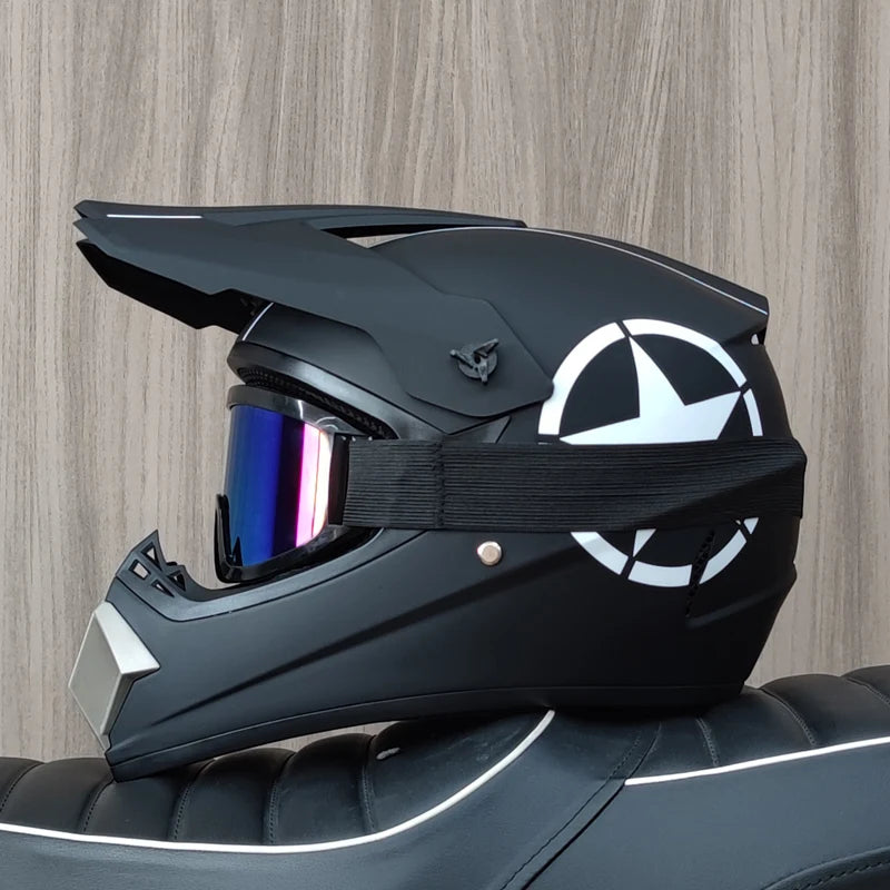 Professional motorcycle off-road helmet with free goggles, off-road bike ATV Quad DH racing protective helmet Casco