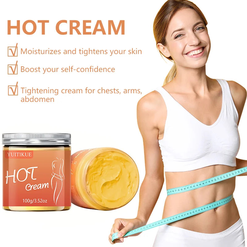 YUITIKUE 100g Hot Heating Firming Body Cream Deep Massage Lotion Boost Skin Elasticity Shape Waist Leg Butt Body Care