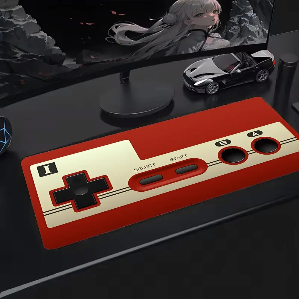Super Retro Game Controller Mouse Pad Tapetes de Mesa Teclado, Borracha Kawai, Tapete de Mesa Antiderrapante, XXL90x40cm