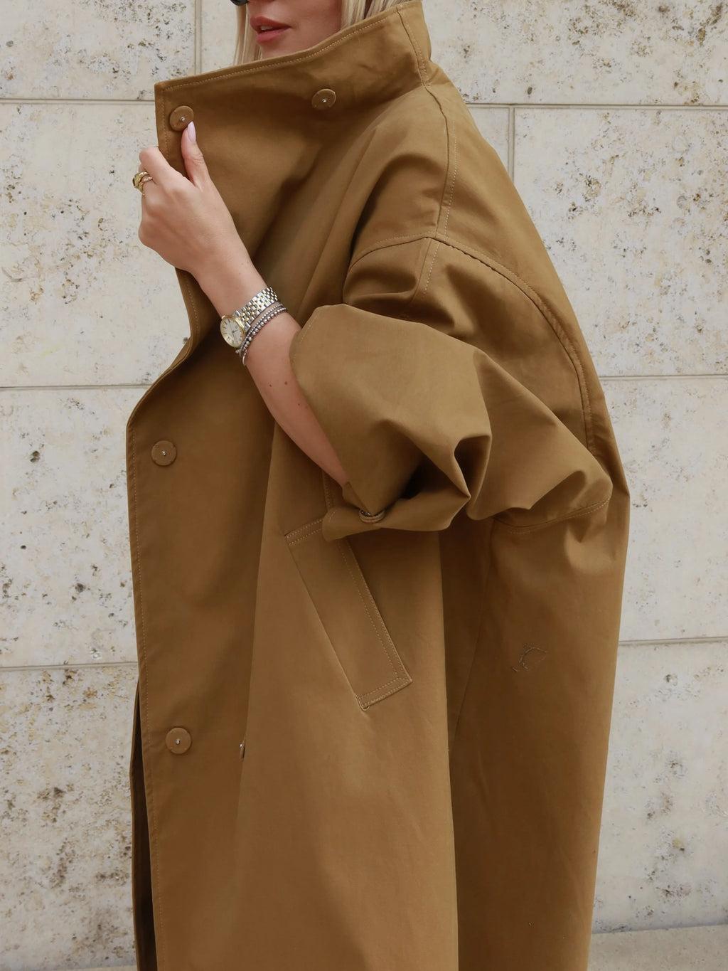 Casual Solid Long Trench Coat Women Stand Collar Long Sleeve Single Breasted Lace Up Jacket 2026 Autumn Lady Commute Outwear