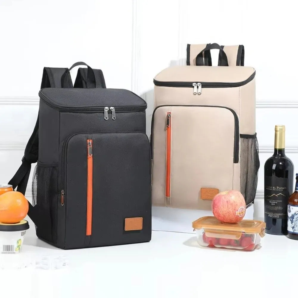 Insulated Backpack Double Shoulder Thickened Portable Thermal Lunch Bag Oxford Fashion Large Capacity Cooler Bag