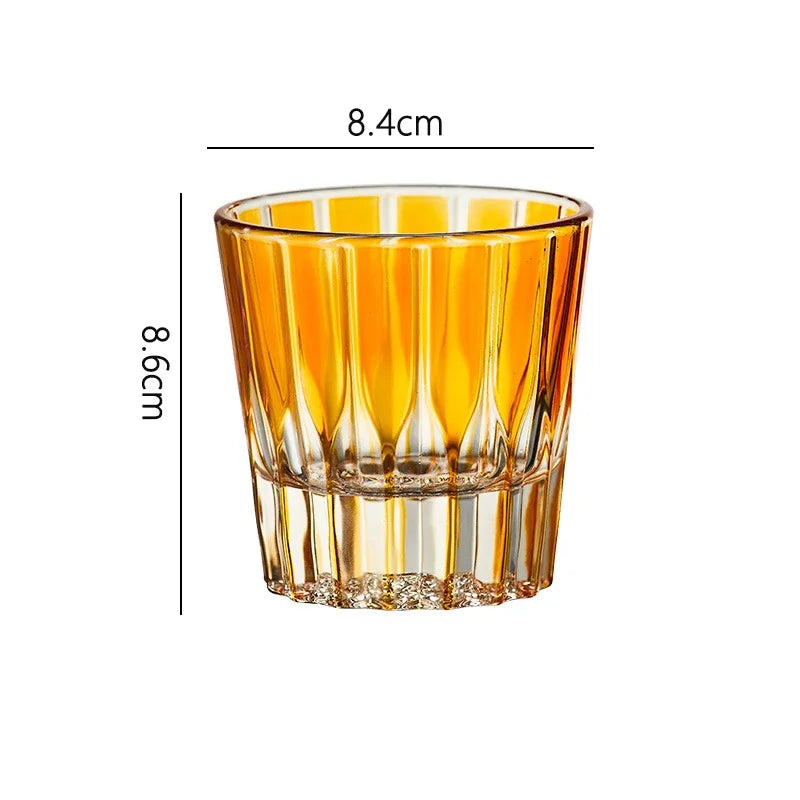 6.9oz 200ml Creative Vertical Stripes Whiskey Cocktail Glass Household Wine Glass Drinkware Ins Style Colorful Crystal Glass Cup