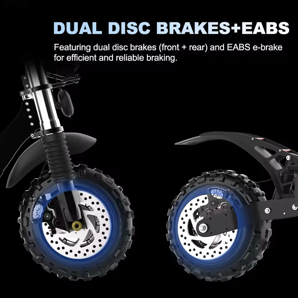 6000W High Power Dual Motor Electric Scooter Aluminum Alloy Folding Frame Off-Road Tire Dual Hydraulic Shock Adult E-Scooter