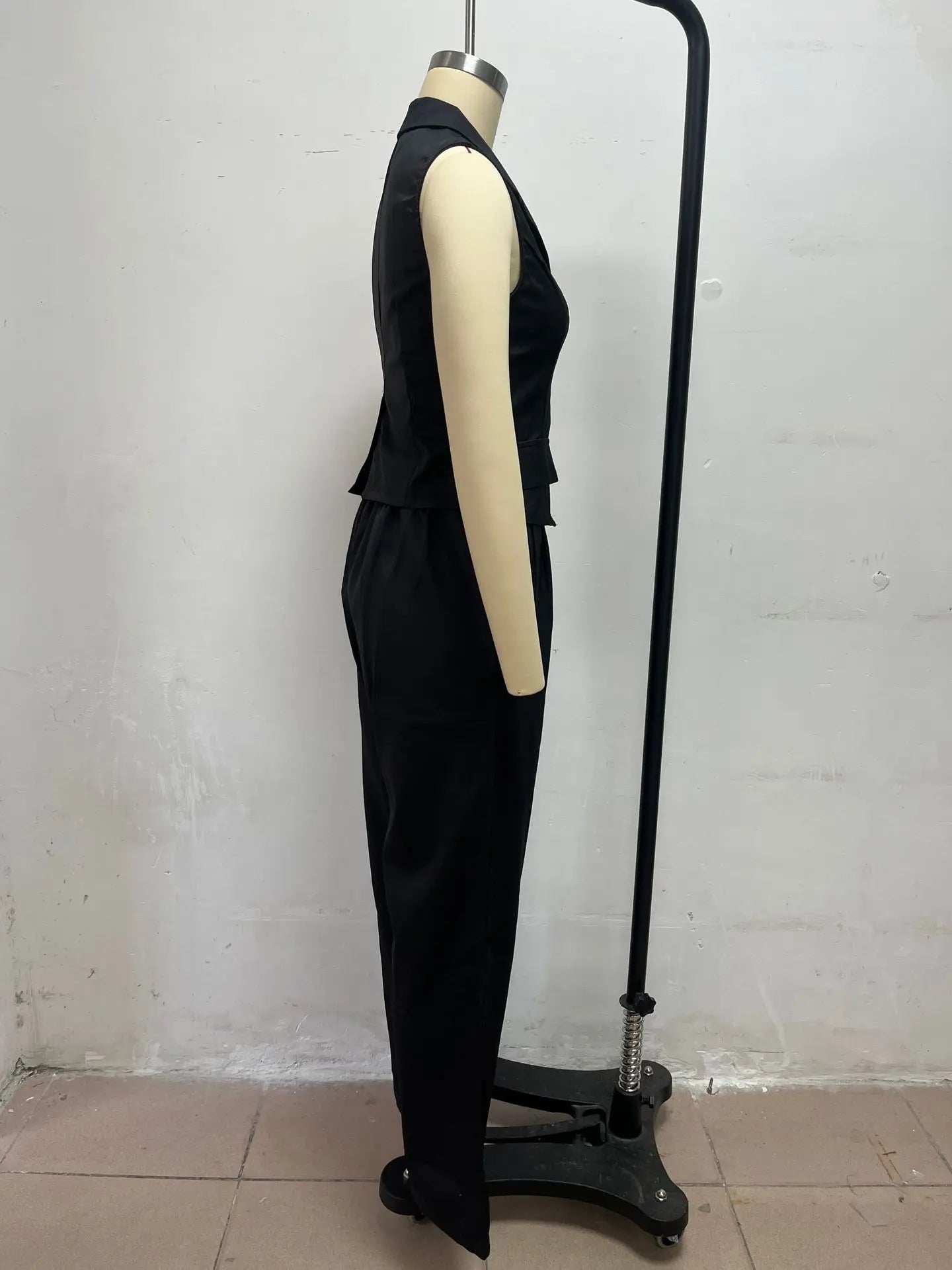 2026 Summer Women Two Piece Set Single-breasted Sleeveless Vest Top And Trousers Pants Set Suit Office Ladies Suits