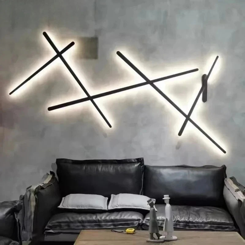 Italy Line Metal LED Wall Pendant Lights Stylish Dinning Room Bar Wall Hanging Lamps Home Decor Factory Outlet Lighting Fixtures
