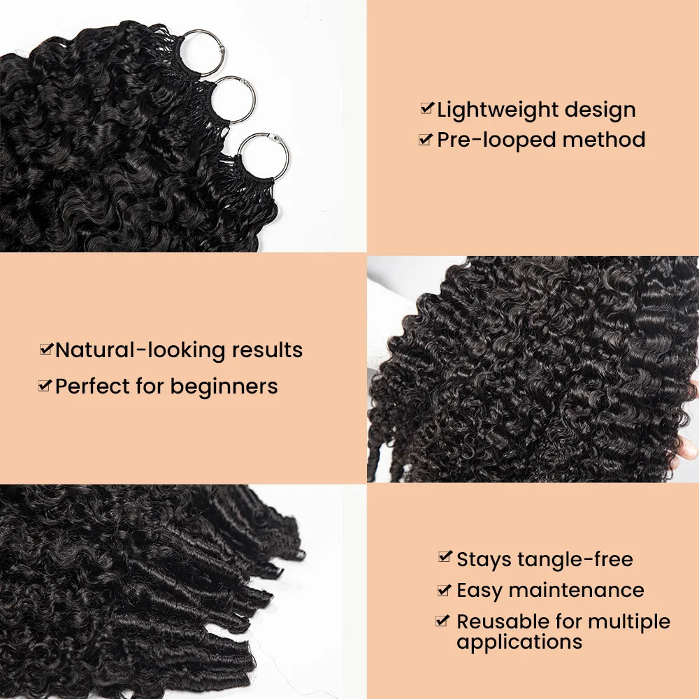 Miracle Knots Feather Crochet Human Hair Extension Burmese Curly With Coily End Invisible Miracle Knots Hair Bulk  Boho Braide