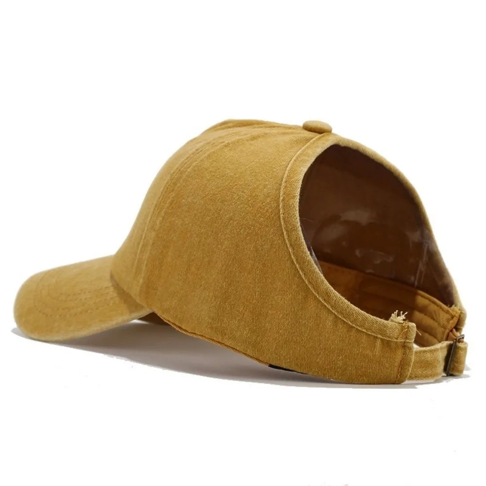 Visor Cap Solid Color Washed Baseball Cap Hip Hop Adjustable Empty Top Hat Snapback Cap Sunscreen Sun Protection Peaked Hat Men