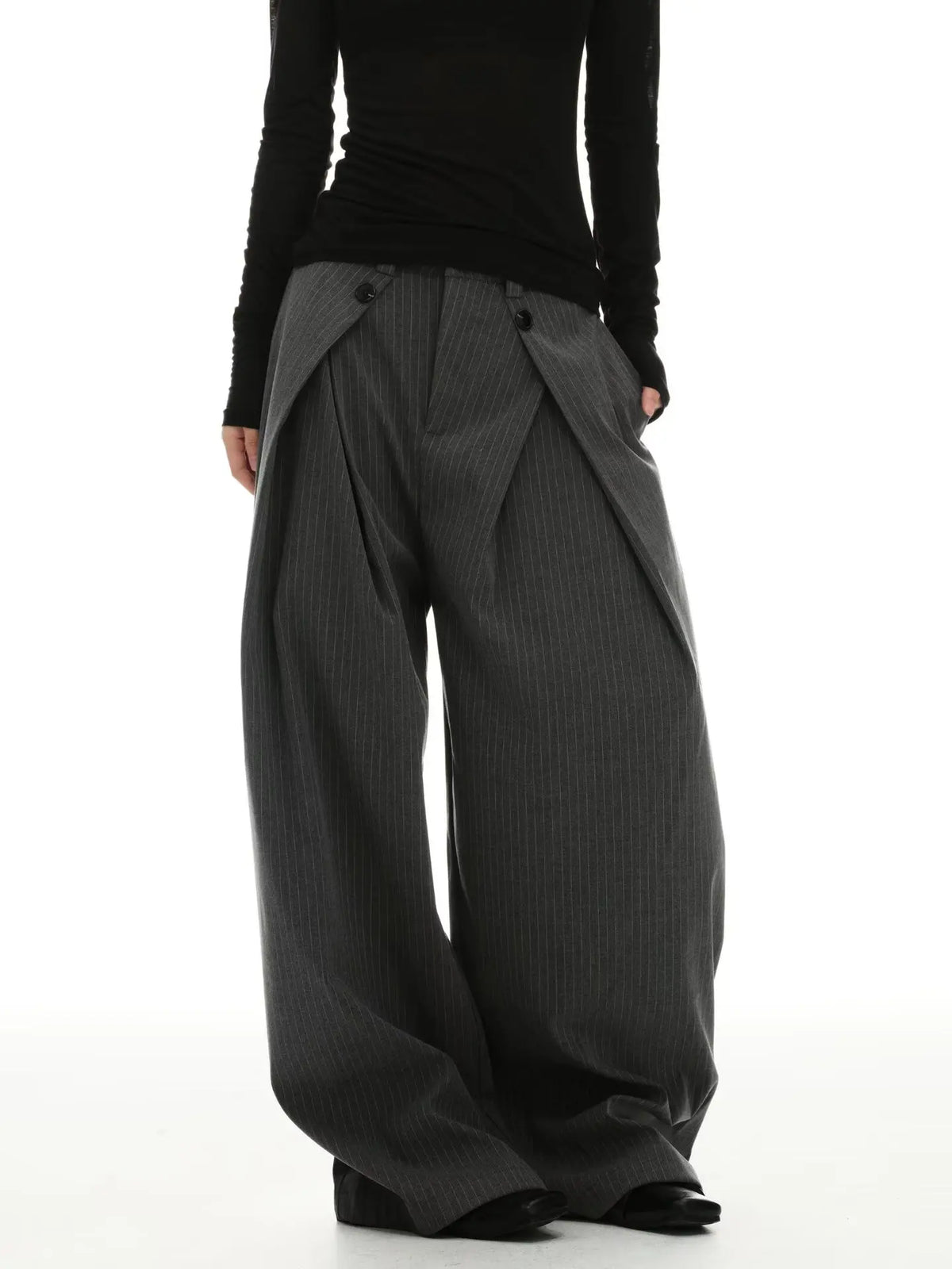 2026 New Vintage Pinstripe Suit Pants Loose Wide Leg Slimming Long Pants Casual Commute Trousers For Men And Women