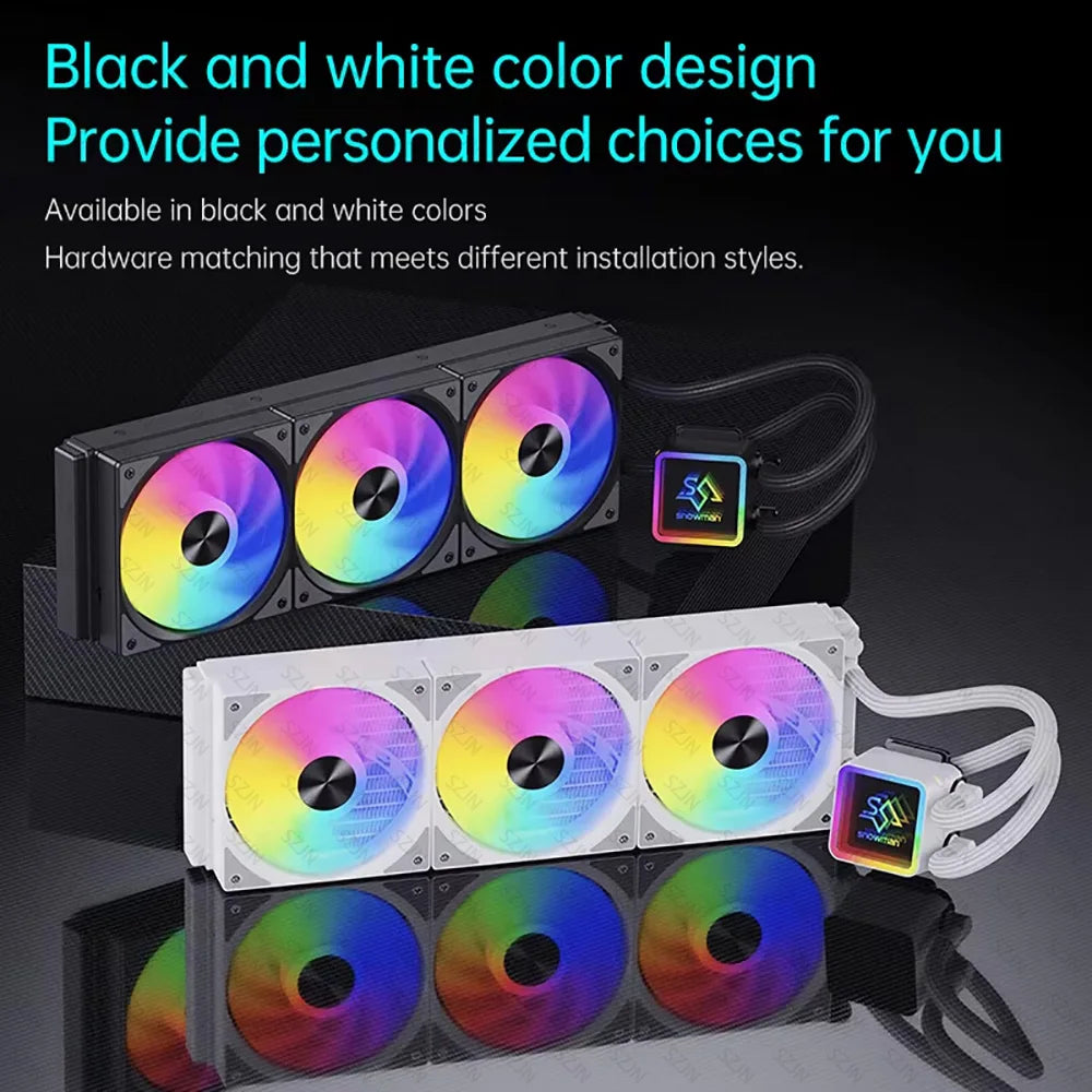 Liquid Cooler 120/240/360 ARGB CPU Cooler Computer Fan CPU AIO Water Cooler Support Intel&AMD Efficient PWM-Controlled Pump