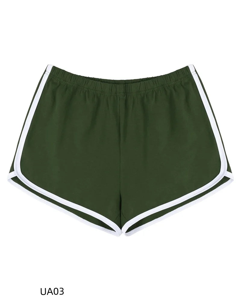 Women's Cotton Casual Shorts Elastic Waist Drawstring Running Sports Lounge Summer Dolphin Gym Workout Lounge Shorts