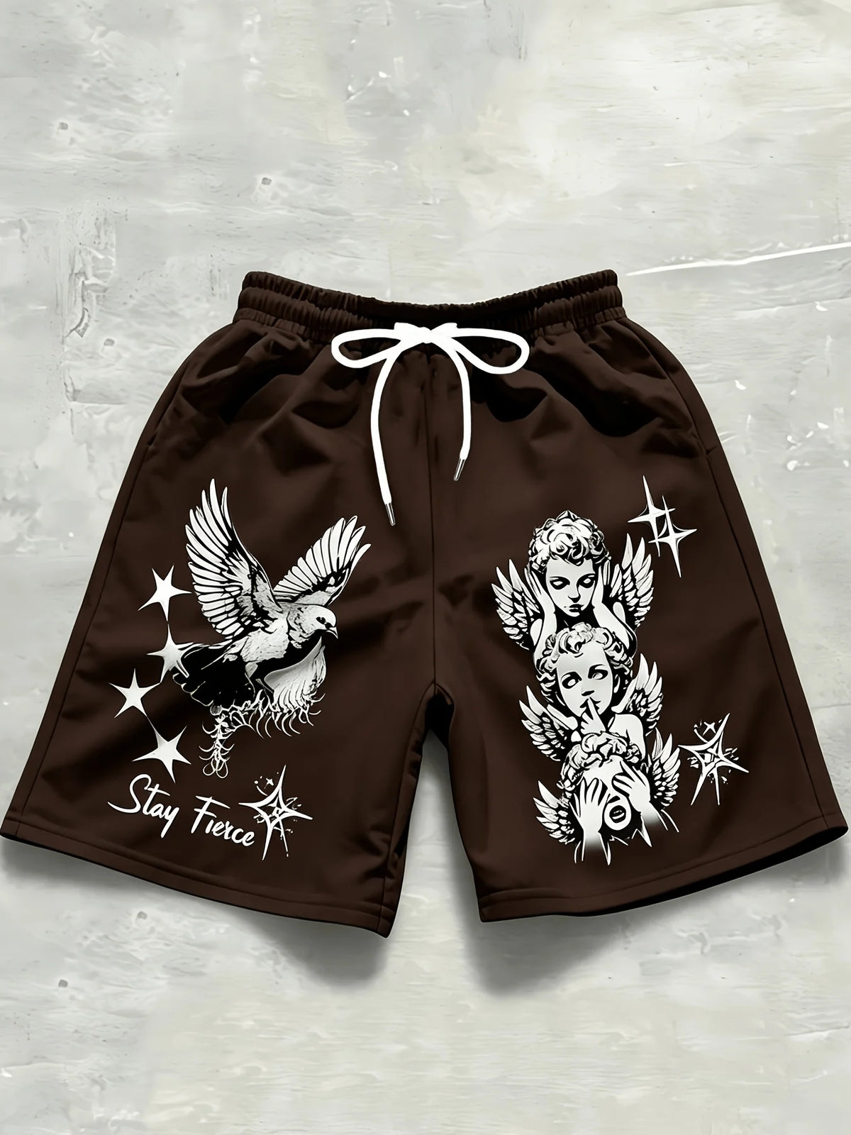 2026 Summer Best-selling Outdoor Sports Casual Fashion Comfortable Simple Angel Patterned Printed Men's Shorts